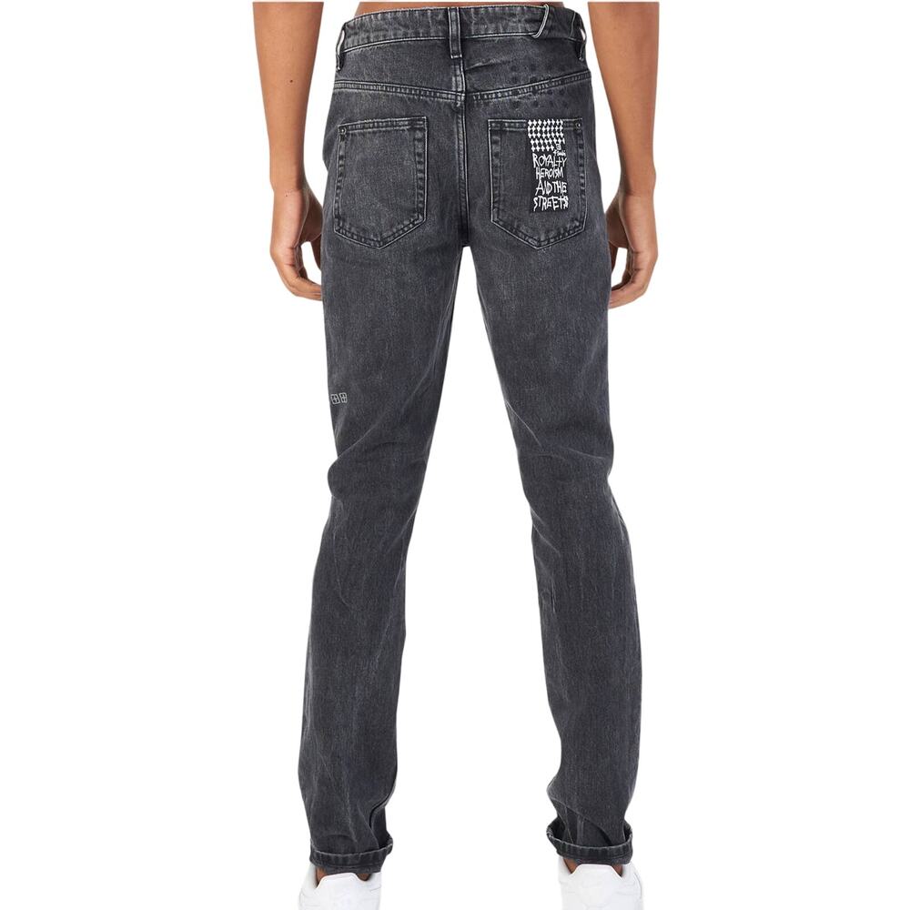 Ksubi NWT Men's Grey Chitch Jean Mid Long Rise Slim Tapered Leg Size 34 Back Tag